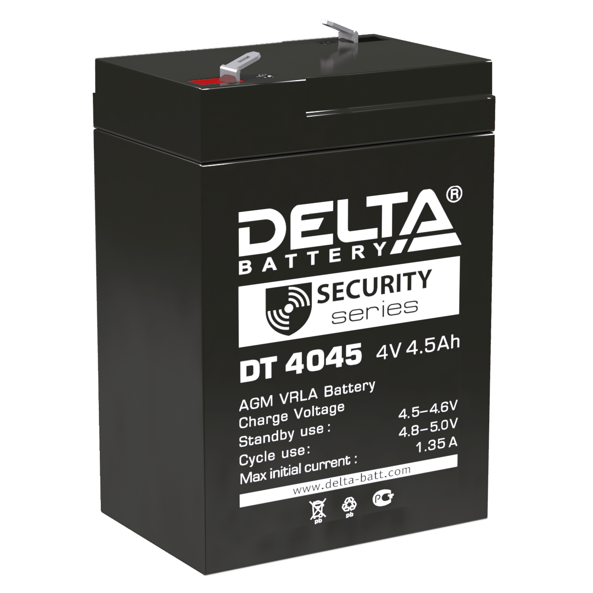 Аккумулятор 4,5а/ч 4В (DT 4045) Delta
