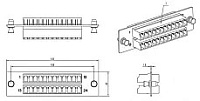 Панель FO-FPM-W120H32-6DSC-BG для FO-19BX с 6 SC (duplex) адаптерами, 12 волокон, многомод OM2, 120x32 мм, адаптеры цвета бежевый (beige) Hyperline